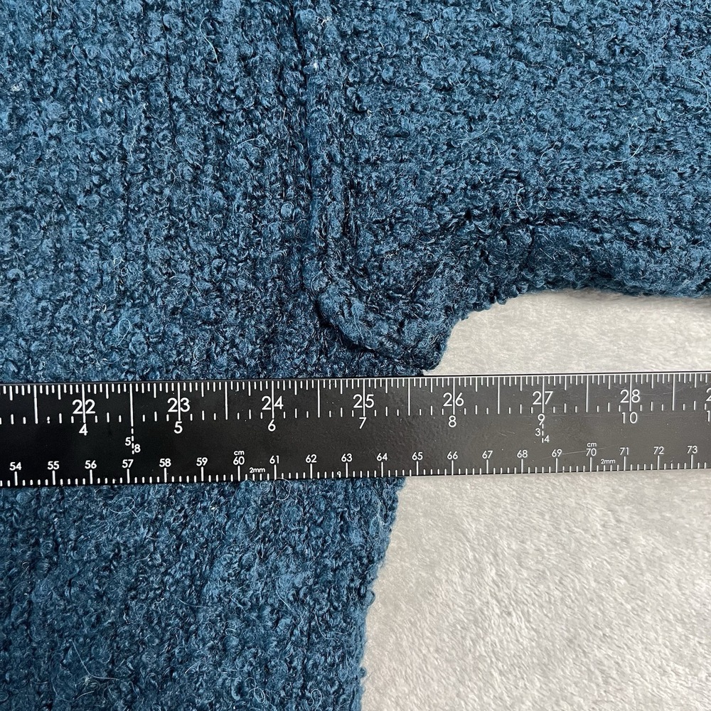 Free People Alpaca Blend Boucle Sweater Womens Small Blue Oversized Cozy Boho - Picture 11 of 14